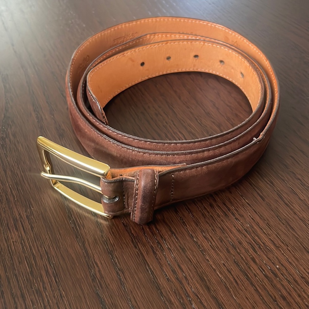 Martin dingman belt size 42 Italian calf suede